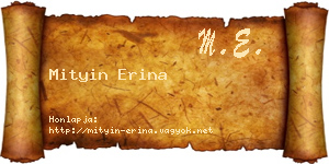 Mityin Erina névjegykártya